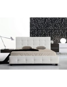 FIDEL Bed (for Mattress 150x200cm) Pu White