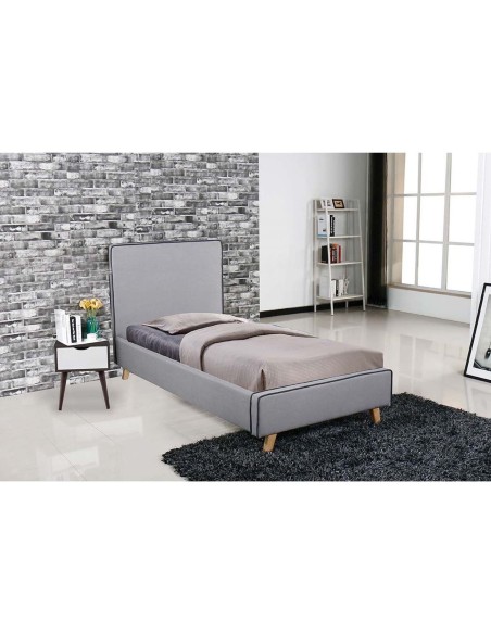 MORISSON Bed (for Mattress 90x190cm) Light Grey Fabric