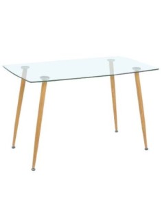 ROBY Table 120x70cm Metal Natural Paint/Glass