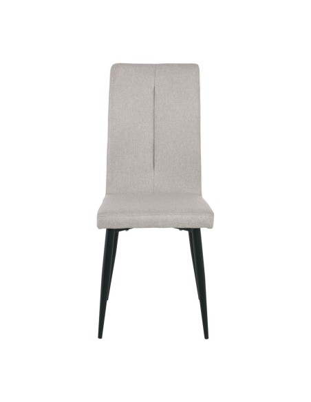 MINA Καρέκλα Τραπεζαρίας Κουζίνας, Μέταλλο Βαφή Μαύρο, Ύφασμα Μπεζ