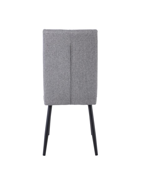 MINA Καρέκλα Τραπεζαρίας Κουζίνας, Μέταλλο Βαφή Μαύρο, Ύφασμα Grey-Brown