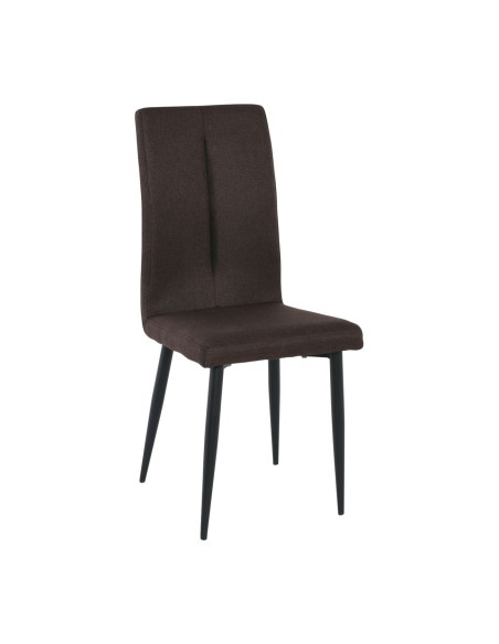 ΜΙΝΑ Chair Black Metal-Dark Brown Fabric