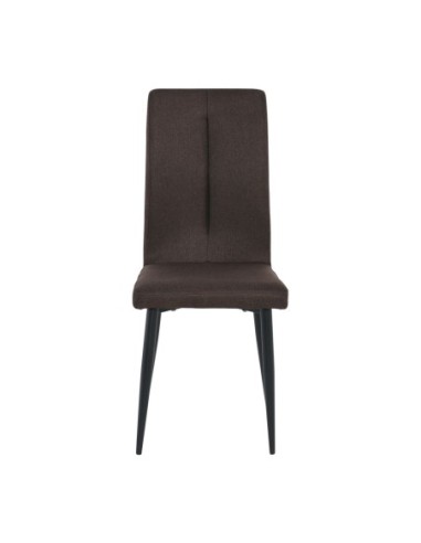 ΜΙΝΑ Chair Black Metal-Dark Brown Fabric