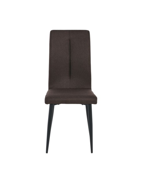 ΜΙΝΑ Chair Black Metal-Dark Brown Fabric