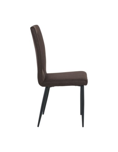 ΜΙΝΑ Chair Black Metal-Dark Brown Fabric