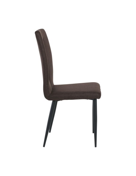 ΜΙΝΑ Chair Black Metal-Dark Brown Fabric