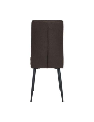 ΜΙΝΑ Chair Black Metal-Dark Brown Fabric
