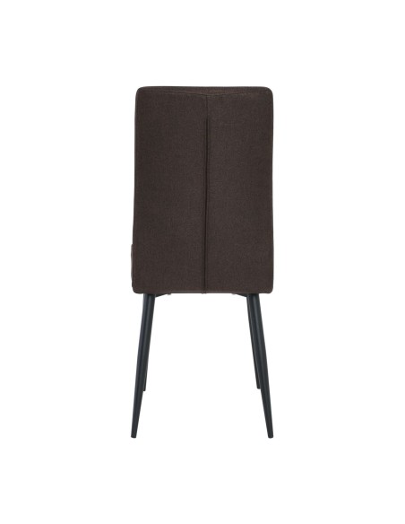 ΜΙΝΑ Chair Black Metal-Dark Brown Fabric