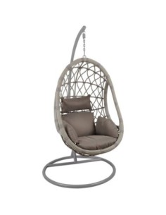 MACAN Hanging Lounge Metal & Wicker Grey/Cushion Cappuccino