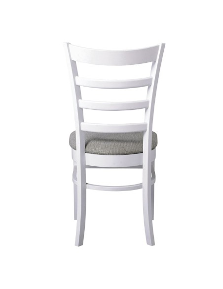 NATURALE Καρέκλα Άσπρο, Ύφασμα Γκρι