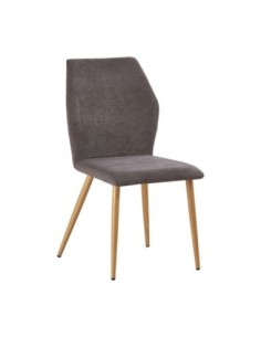 LETO Chair Natural Wood Color Metal/Grey Brown Fabric
