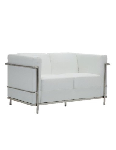GENOVA 2-Seater Sofa Inox-White Pu