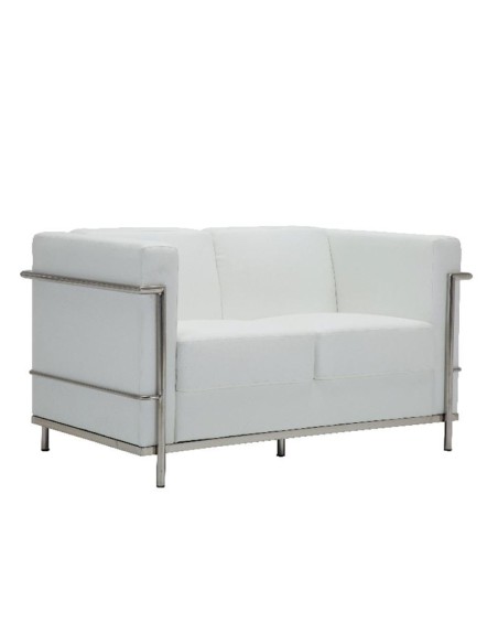 GENOVA 2-Seater Sofa Inox-White Pu