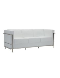 GENOVA 3-Seater Sofa Inox/White Pu