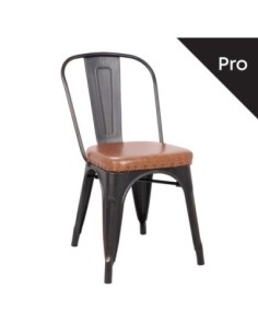 RELIX Καρέκλα-Pro, Μέταλλο Βαφή Antique Black, Pu Camel