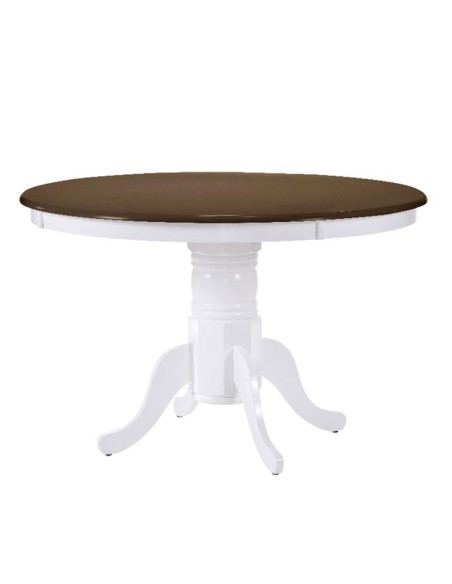 NIRVANA Τραπέζι Ροτόντα Τραπεζαρίας-Κουζίνας, Άσπρο - Καρυδί