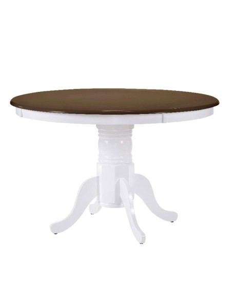 NIRVANA Τραπέζι Ροτόντα Τραπεζαρίας-Κουζίνας, Άσπρο - Καρυδί