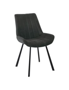 MATT Chair Black Metal/Suede Dark Grey Fabric