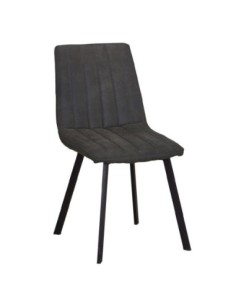 BETTY Καρέκλα Μέταλλο Βαφή Μαύρο, Ύφασμα Suede Ανθρακί