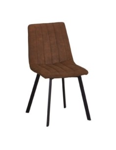 BETTY Chair Black Metal/Suede Brown Fabric