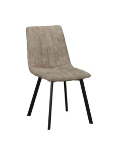 BETTY Chair Black Metal/Suede Beige Fabric