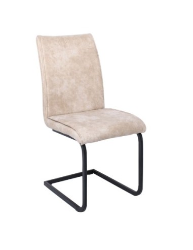 TORY Chair Black Metal-Suede Beige...