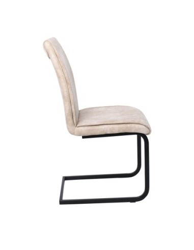 TORY Chair Black Metal-Suede Beige...