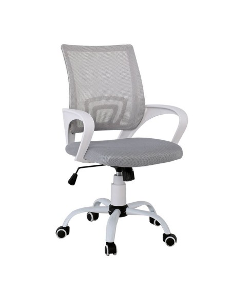BF2101-S (with relax) Office Armchair-Pro White Steel Base-Grey Mesh