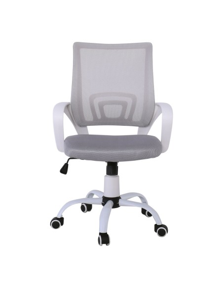 BF2101-S (with relax) Office Armchair-Pro White Steel Base-Grey Mesh