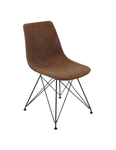 PANTON Καρέκλα Μέταλλο Βαφή Μαύρο, PU...