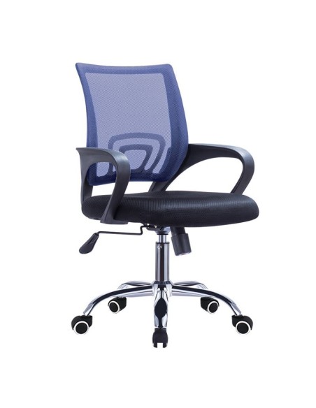 BF2101-F (with relax) Office Armchair Chrome-Blue-Black Mesh