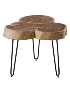 FUEGO-3 Coffee Table +/-50x50x42 Acacia Natural Finish (Black Paint)