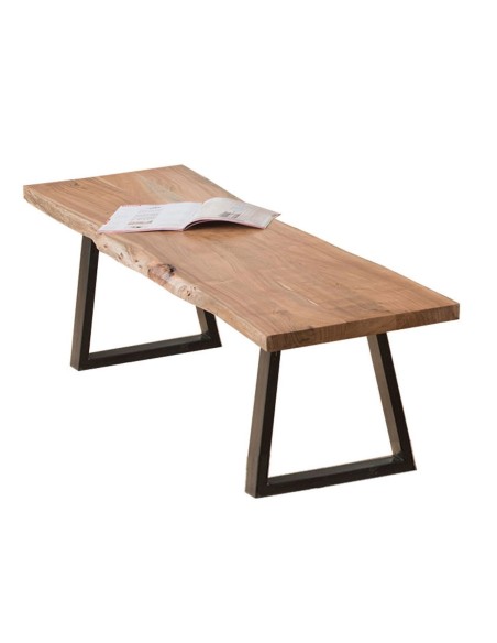 LIZARD Slim Bench 160x45x45 Acacia Natural Finish (Black Paint)