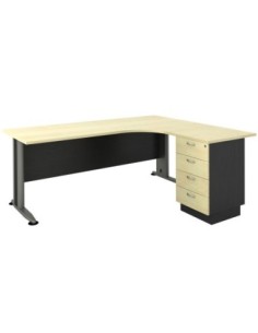 Desk (Right) SUPERIOR COMPACT 180x70/150x60cm DG/Beech