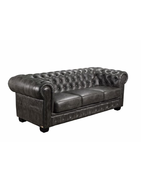 CHESTERFIELD Birmingham 3-S Leather Antique Grey