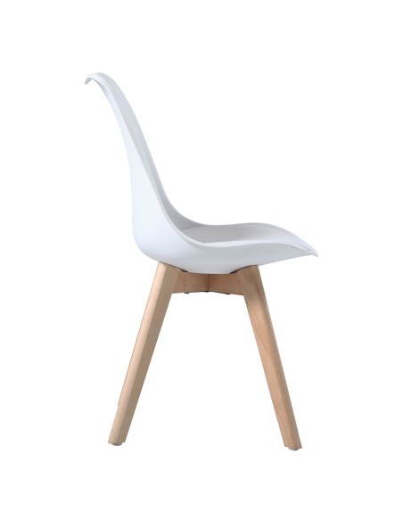 MARTIN Καρέκλα Τραπεζαρίας Κουζίνας, Metal Cross Ξύλο, PP Άσπρο, Αμοντάριστη Ταπετσαρία