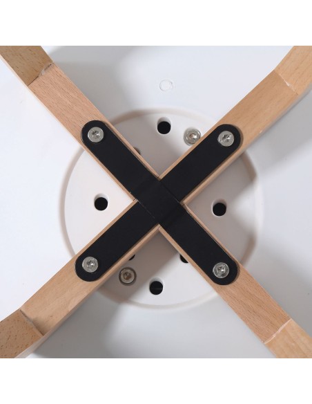 MARTIN Καρέκλα Τραπεζαρίας Κουζίνας, Metal Cross Ξύλο, PP Άσπρο, Αμοντάριστη Ταπετσαρία