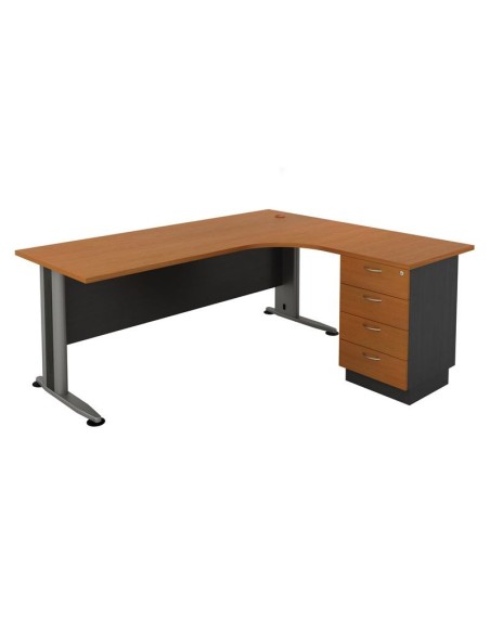 Desk (Right) SUPERIOR COMPACT 180x70-150x60cm DG-Cherry