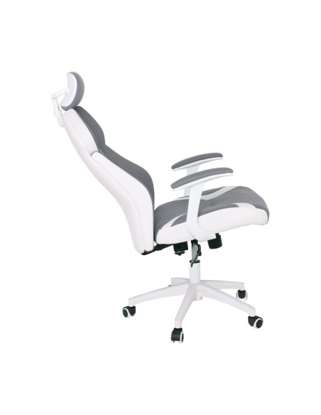 BF8300 Πολυθρόνα Γραφείου Διευθυντή, Microfiber Γκρι PU Άσπρο