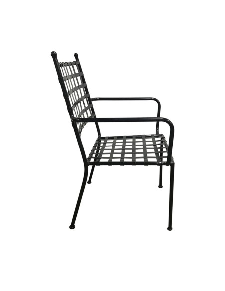 PATON Πολυθρόνα Κήπου Βεράντας, Μέταλλο Βαφή Μαύρο Mesh - Στοιβαζόμενη