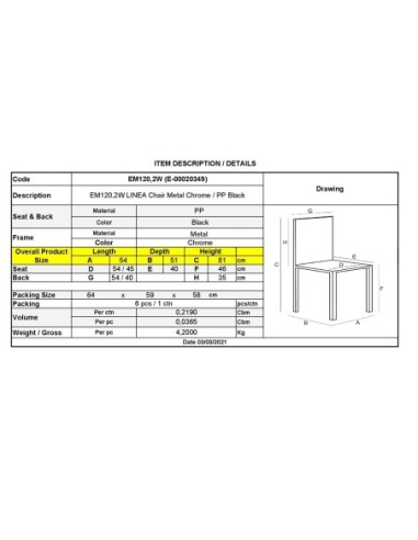 LINEA Καρέκλα Τραπεζαρίας Κουζίνας,...
