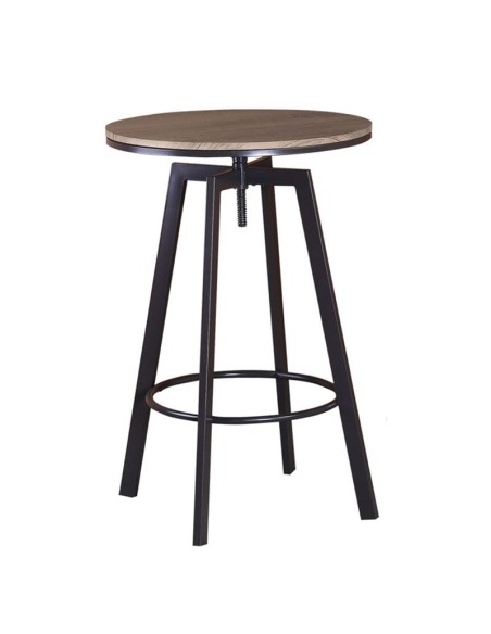 YORK Τραπέζι BAR Μέταλλο Βαφή Σκούρο Καφέ - Καρυδί