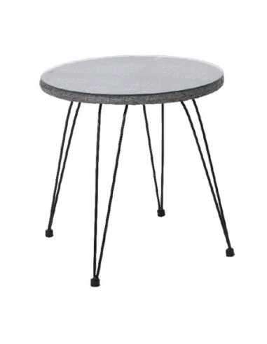 SALSA Table D52cm Steel Black-Wicker...