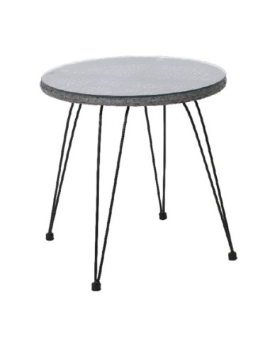 SALSA Table D52cm Steel Black-Wicker...