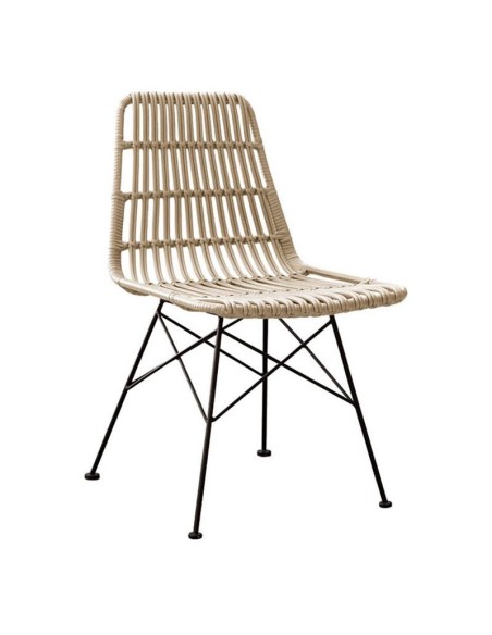 SALSA Chair Metal Black-Wicker Natural