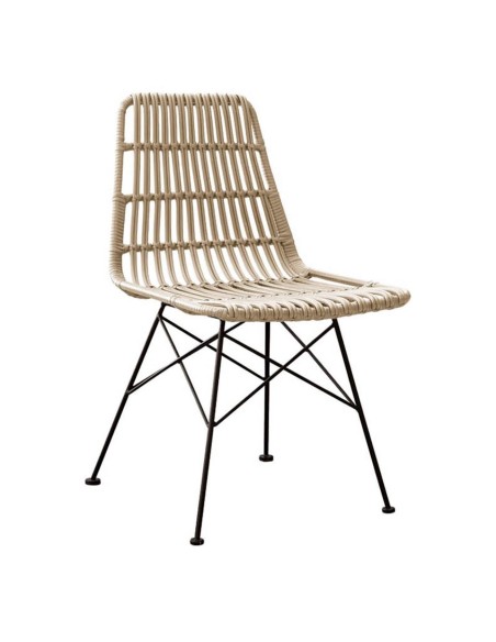 SALSA Chair Metal Black-Wicker Natural