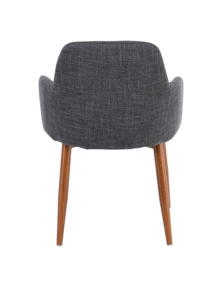 SOUL Armchair Walnut Color Metal-Grey Fabric