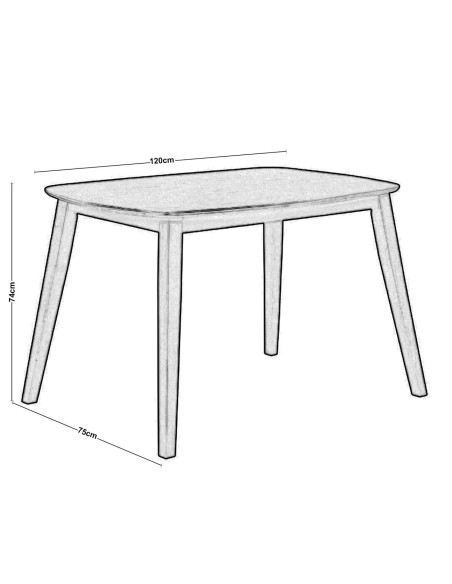 OPTIMAL Table 120x75 Walnut