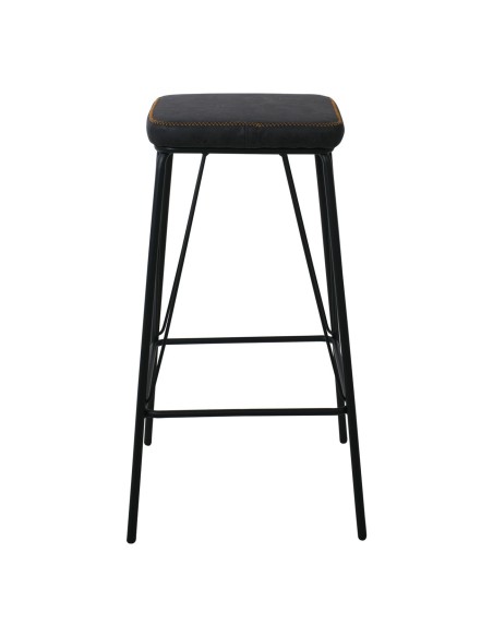 PANTON Σκαμπό BAR, Μέταλλο Βαφή Μαύρο, PU Απόχρωση Vintage Black