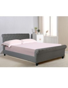 HARMONY Κρεβάτι Διπλό για Στρώμα 160x200cm, Ύφασμα Γκρι